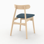 chaises josette tissu bleu bois clair lot de 2