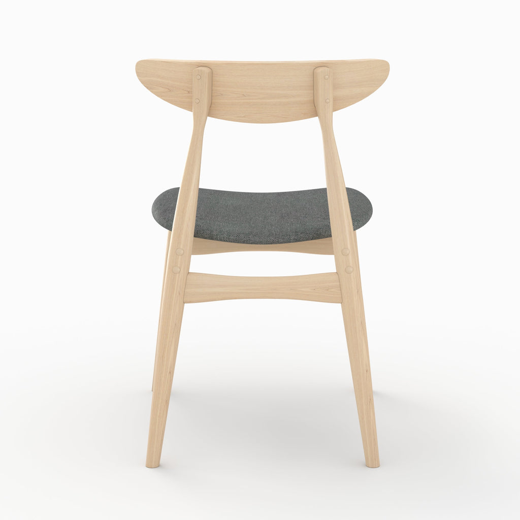 chaises josette tissu gris bois hevea clair
