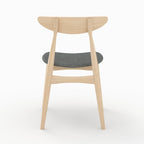 chaises josette tissu gris bois hevea clair