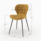 chaises mazzia lot 2 en velours jaune curry pieds en metal