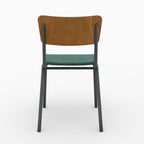 chaises velours vert nico ecolier bois fonce metal lot 2