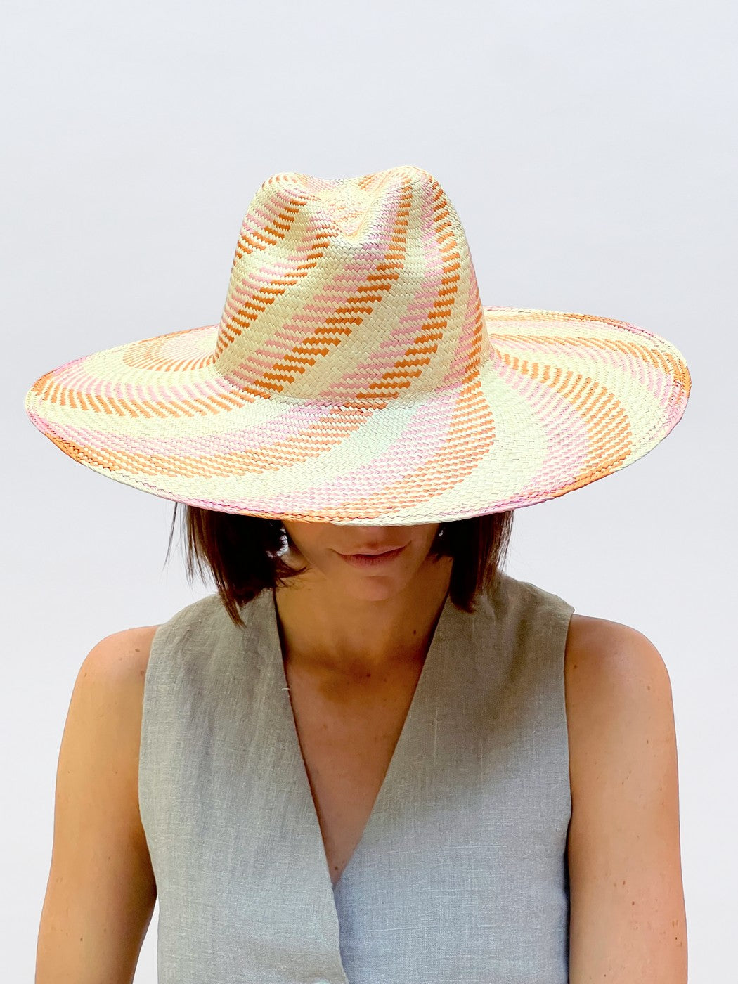 Chapeau Paille Ema - Baby Pink Terra