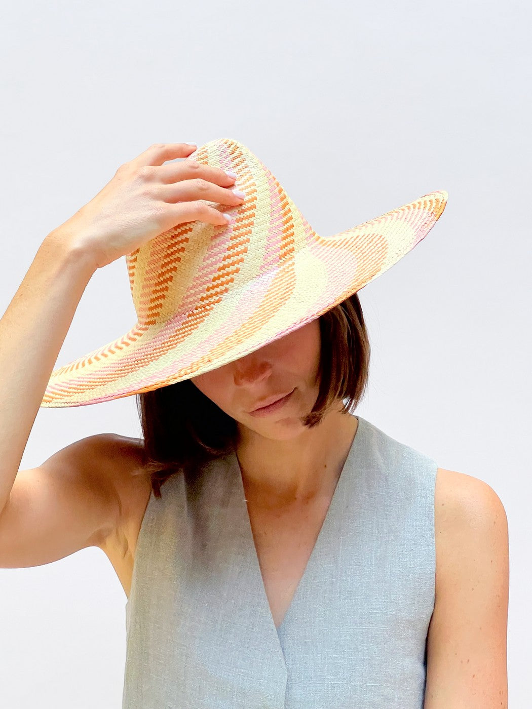 Chapeau Paille Ema - Baby Pink Terra