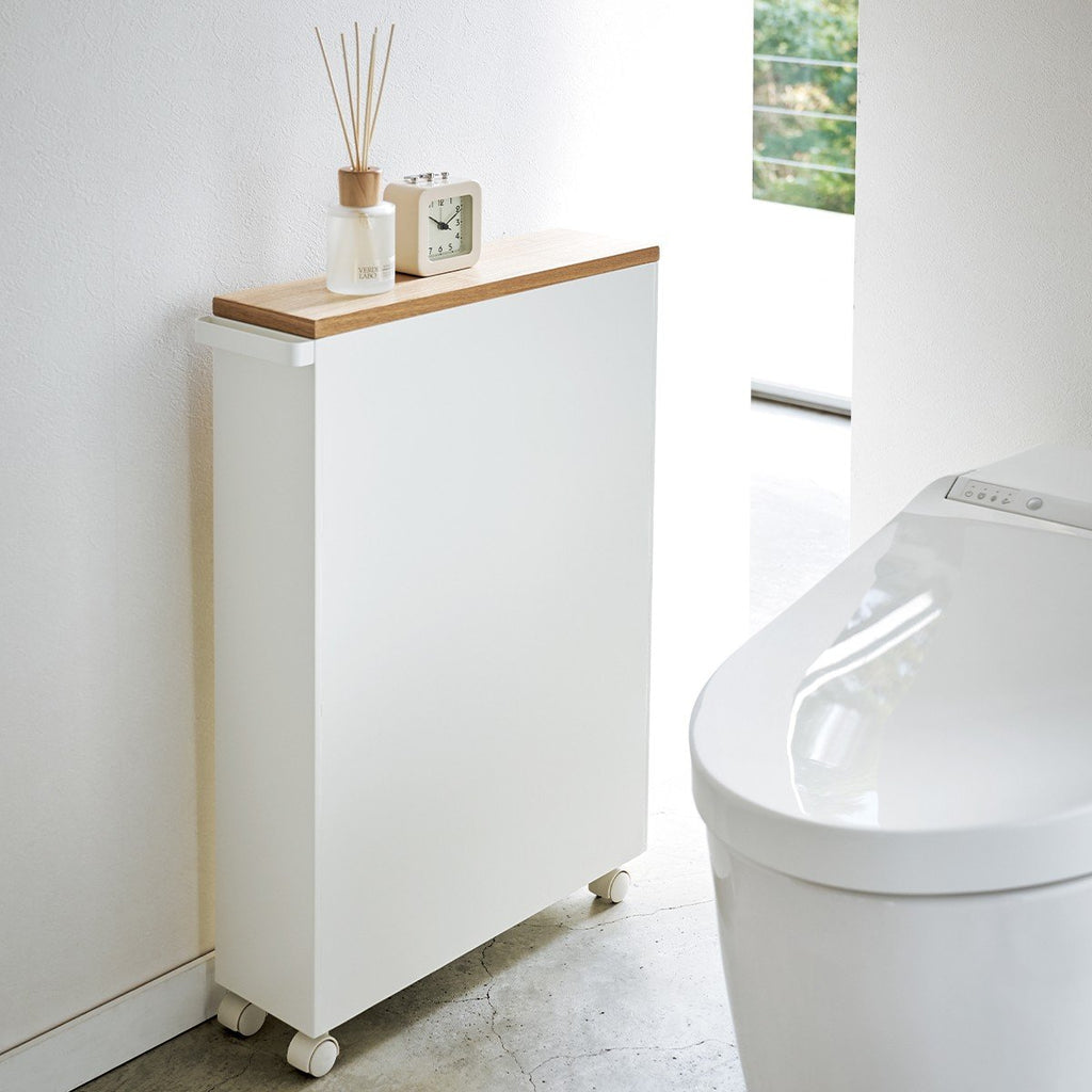 Chariot De Toilette Semi-Fermé - L46 cm - Blanc