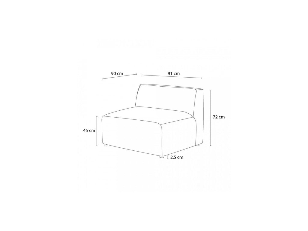 Megeve - Chauffeuse 1 Place Pour Canapé Modulable - Tissu Lisse