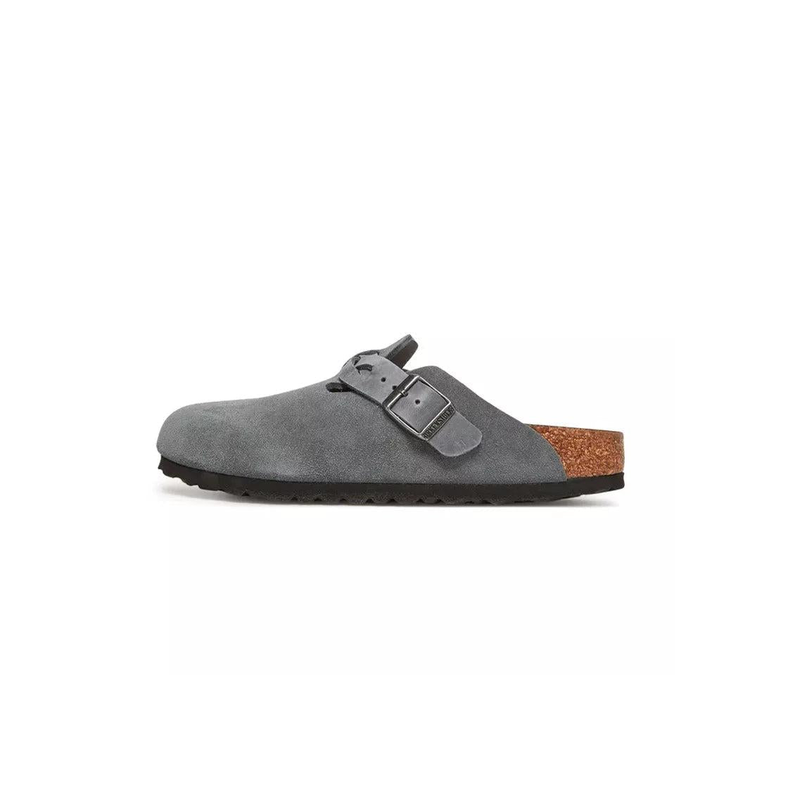 Chaussons Boston Suede Braided - Gris/Noir