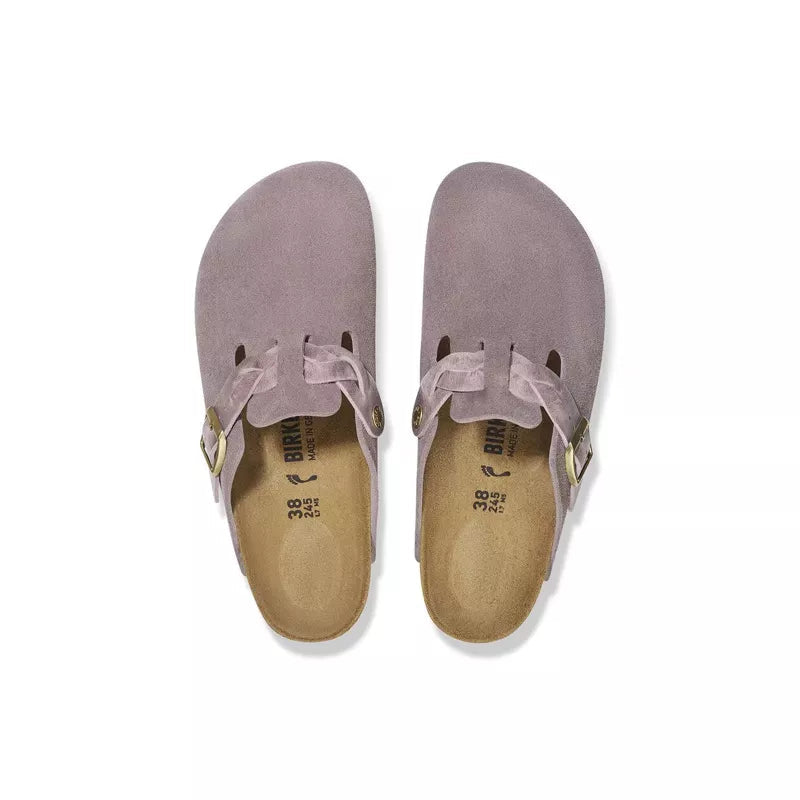 Chaussons Boston Suede Braided - Violet, Noir.
