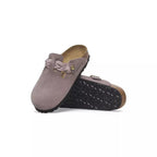 Chaussons Boston Suede Braided - Violet, Noir.
