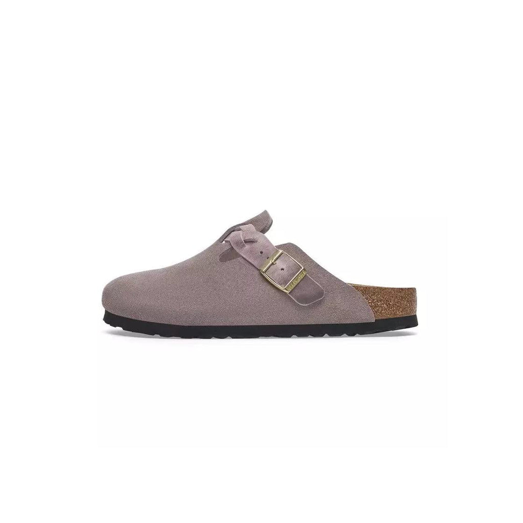 Chaussons Boston Suede Braided - Violet, Noir.