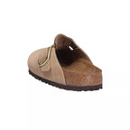 Mules Boston Big Buckle Nubuck Étroite - Beige Clair, Noir