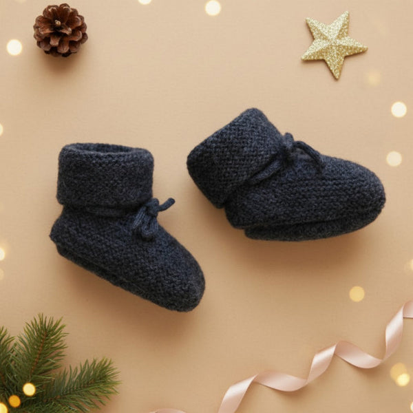 Chaussons Eugene Tricot Gris Chiné 100% Laine - Bébé