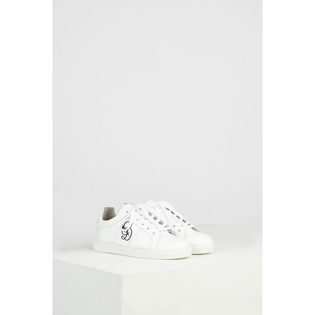 Chaussures Basket Cuir Blanche Broderie Gd - Optic White CHAUSSURE Gerard Darel