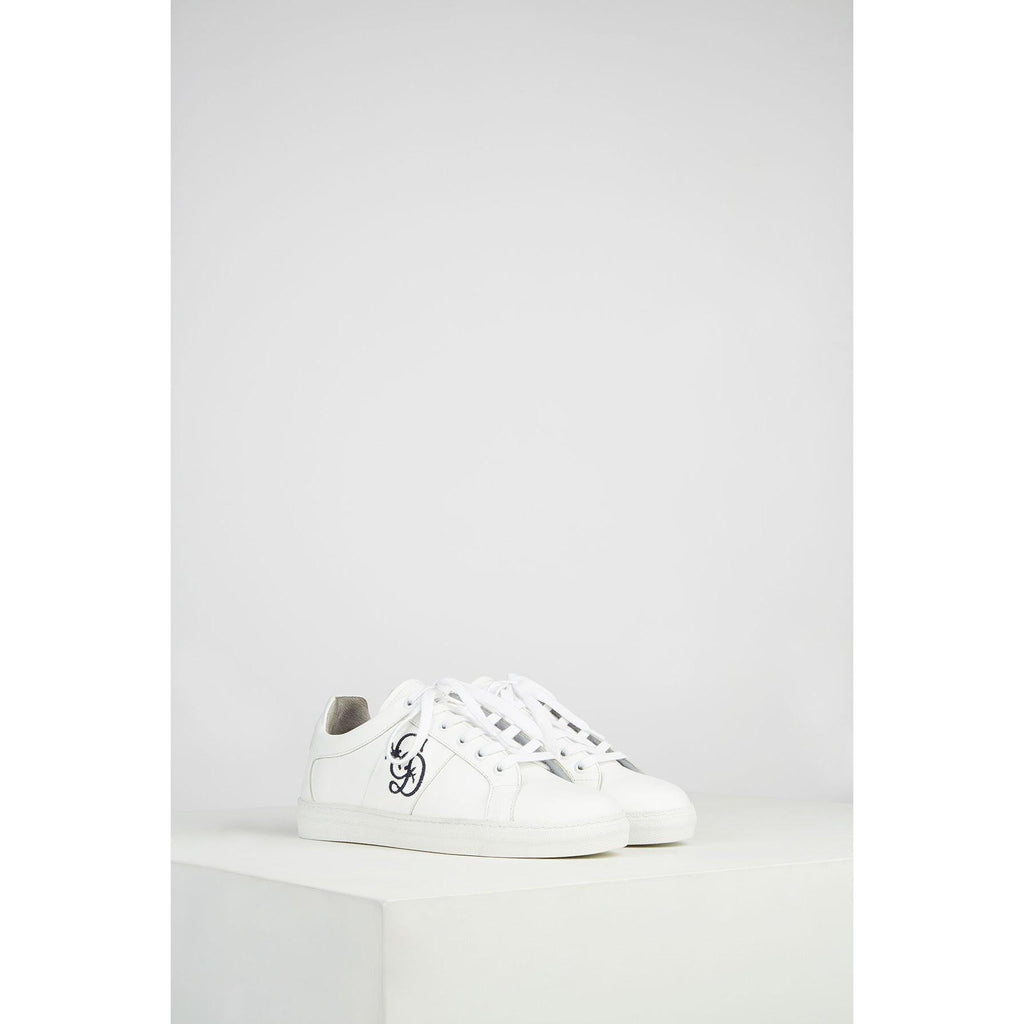 Chaussures Basket Cuir Blanche Broderie Gd - Optic White CHAUSSURE Gerard Darel