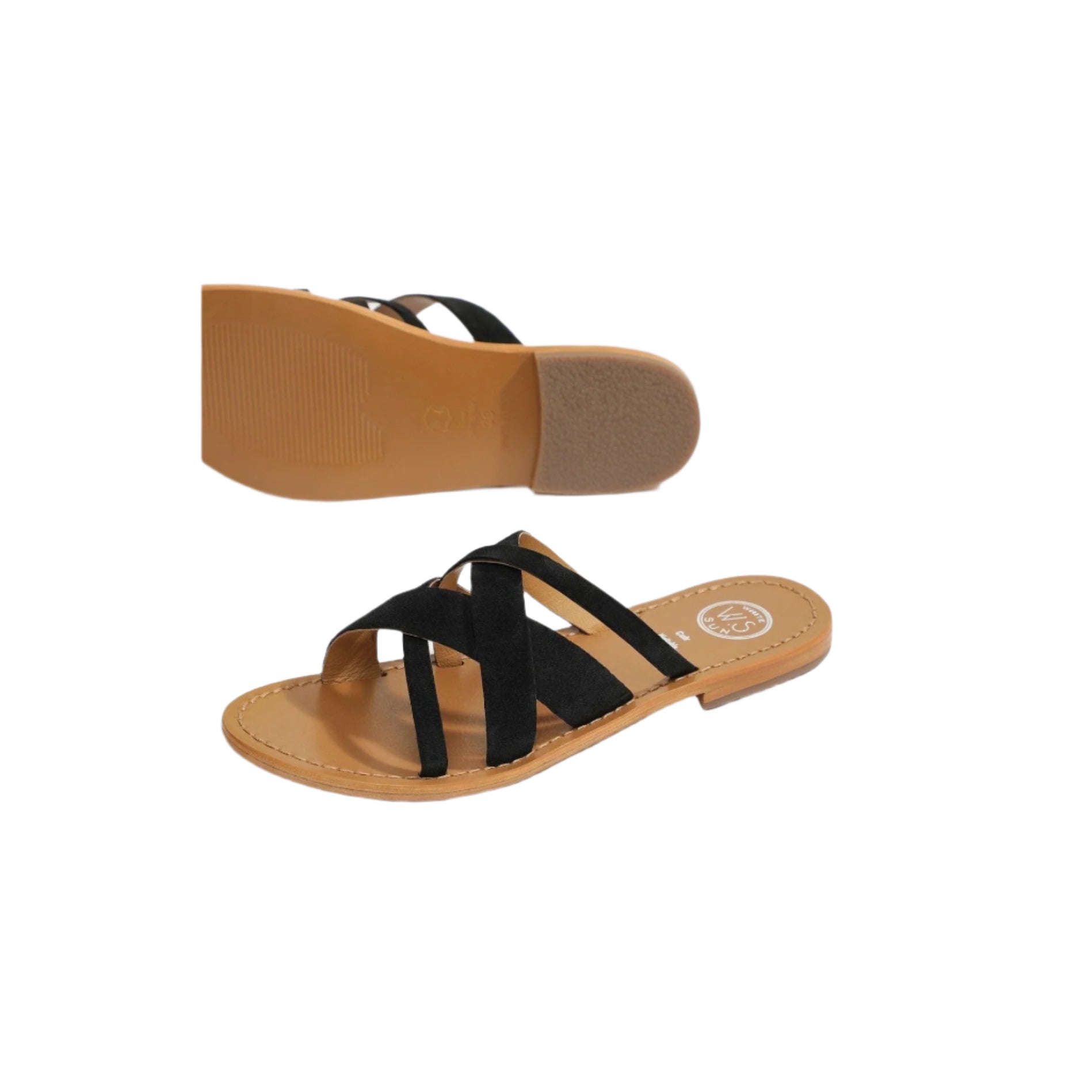 White Sun - Mules Clot - Black Goat Suede - Black