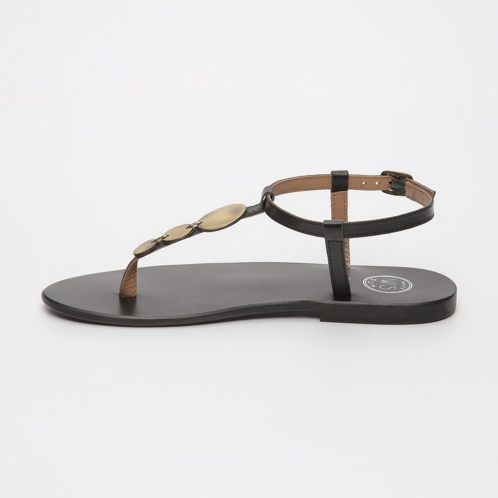 White Sun - Sandales Cymatium - Black Goat Leather - Black