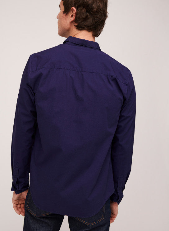 Maison Standards - Chemise John Popeline Pat - Bleu - Homme