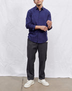 Maison Standards - Chemise John Popeline Pat - Bleu - Homme
