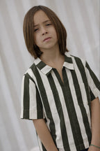 Chemise Carl Rayée - Enfant Garçon - Olive & White