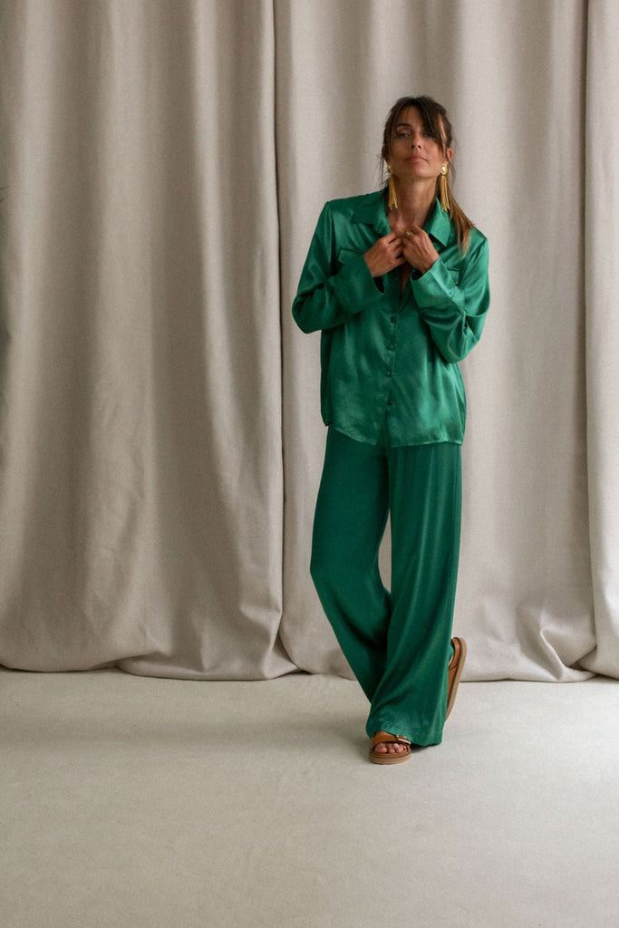 Chemise Catherine - Green - Plume Paris - The Bradery