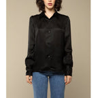 Chemise Chloe En Satin - Noir - Rouje* - The Bradery