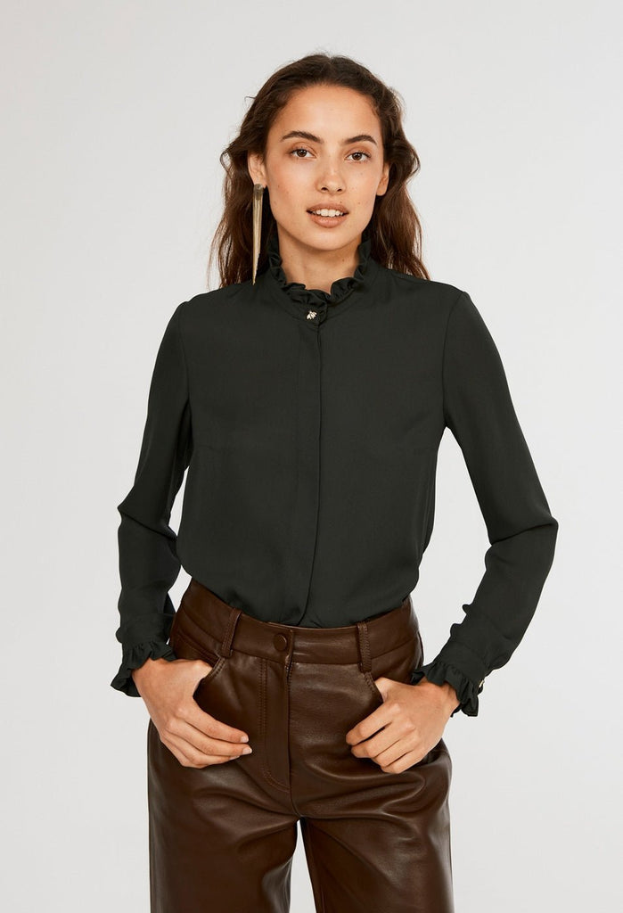 Chemise Colombine Flou - Vert Foret - Claudie Pierlot - The Bradery