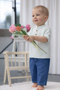 Chemise Côme Rayée - Bébé Garçon - Ecru & Mint