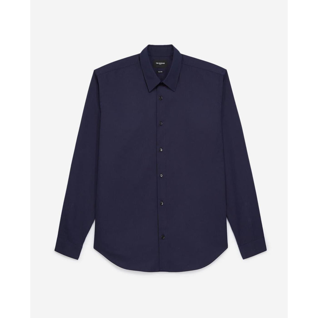 The Kooples - Chemise Coton Bleu Marine Boutonnée - Homme