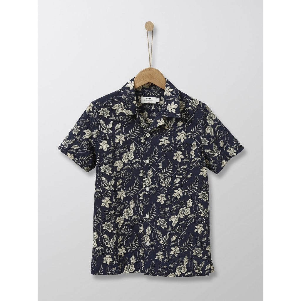 Chemise En Popeline Légère - Marine Imprimé - Garcon CHEMISES Cyrillus