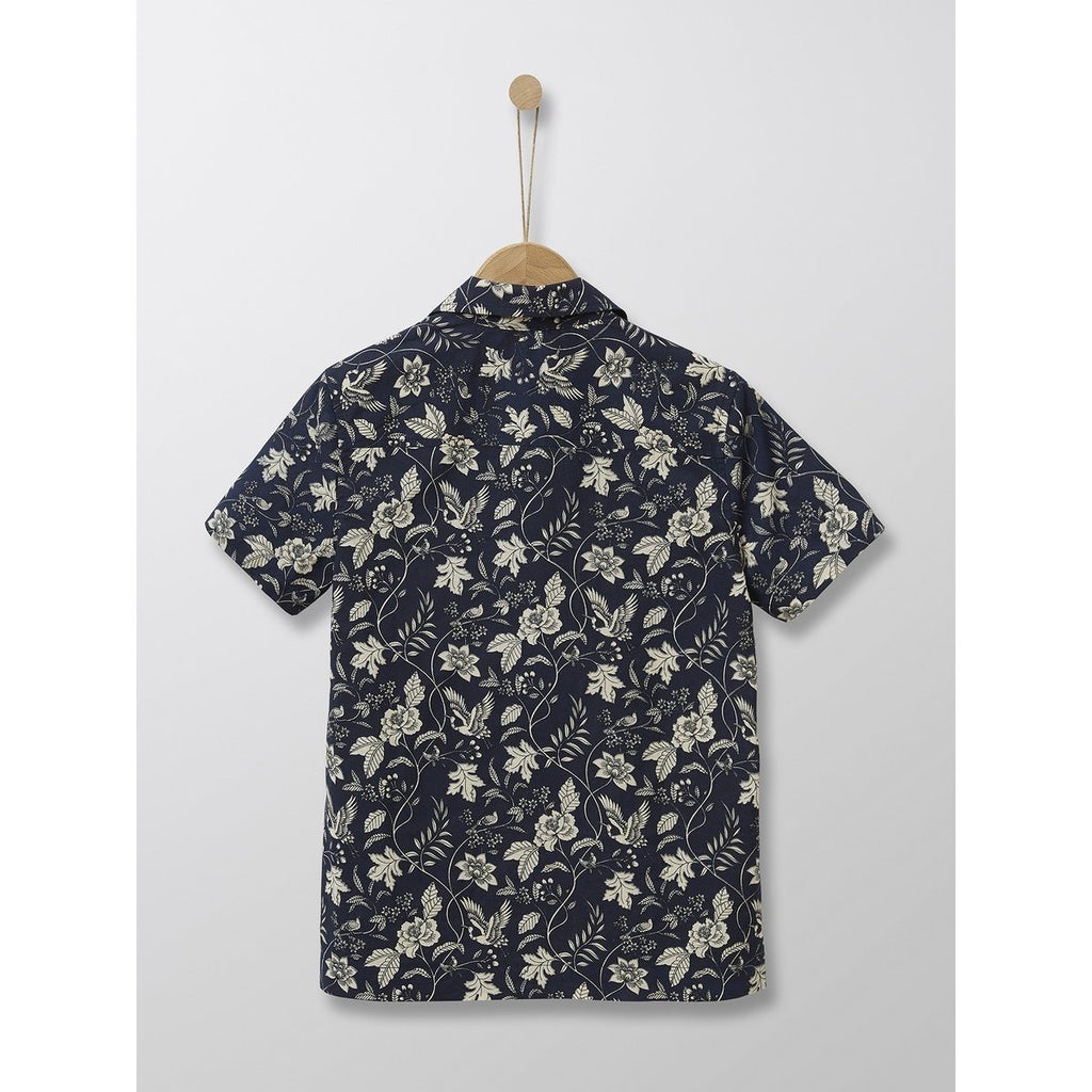 Chemise En Popeline Légère - Marine Imprimé - Garcon CHEMISES Cyrillus