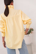 LÉONIE Jaune - Chemise Col Victorien