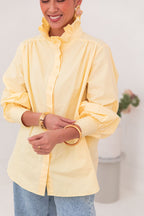 LÉONIE Jaune - Chemise Col Victorien