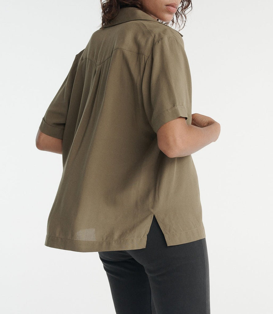 Chemise Kaki Fluide À Poche Poitrine - Femme - The Kooples - The Bradery