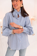 DOTTI Bleue - Chemise Col Victorien