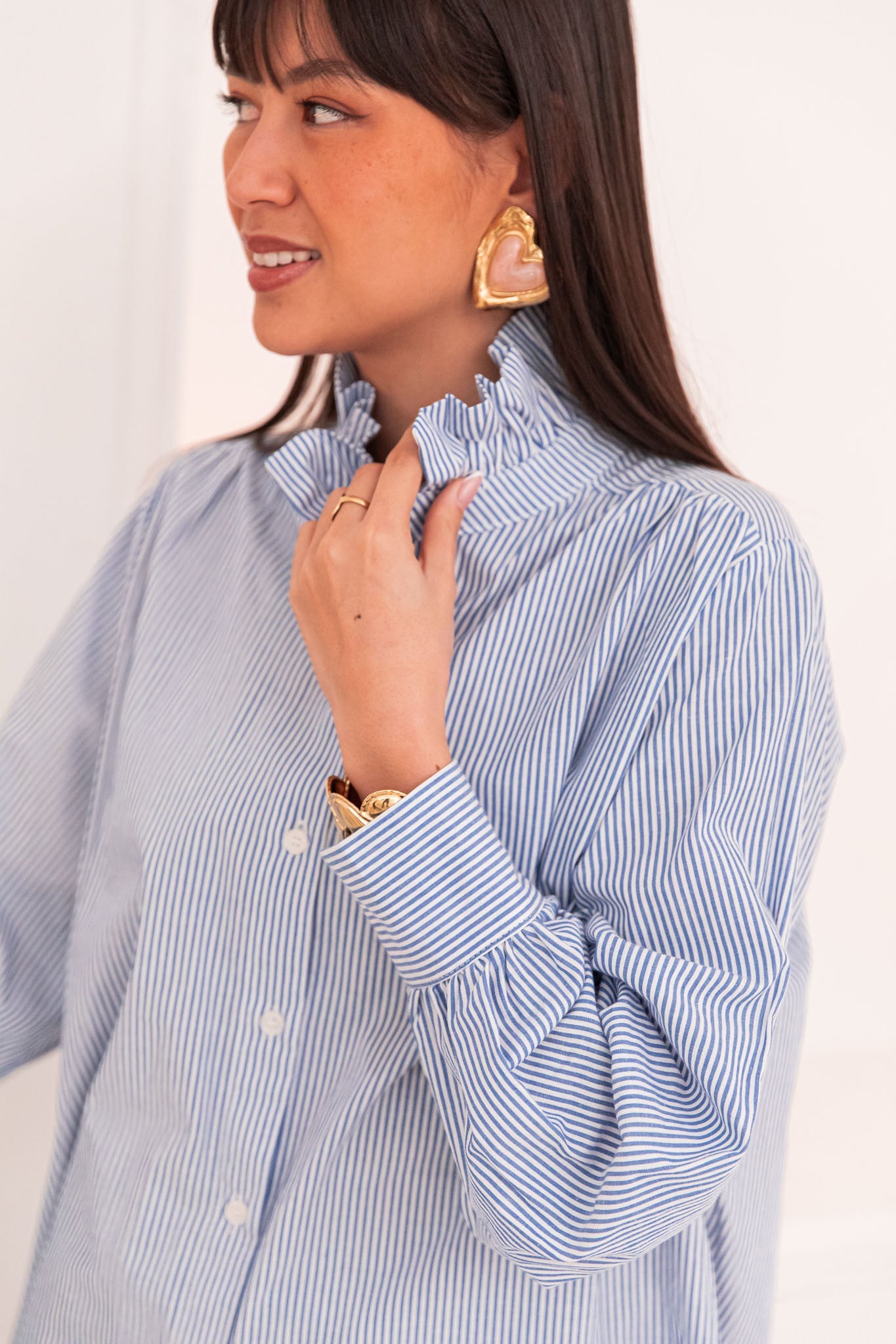 DOTTI Bleue - Chemise Col Victorien