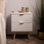 Chevet 2 Tiroirs L40 cm - Copenhague - Blanc