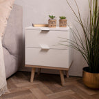 Chevet 2 Tiroirs L40 cm - Copenhague - Blanc