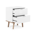 Chevet 2 Tiroirs L40 cm - Copenhague - Blanc