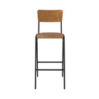 clem chaise de bar ecolier bois fonce pieds metal 75 cm