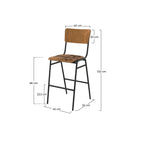 clem chaise de bar ecolier mi hauteur bois fonce 65 cm pieds metal_1
