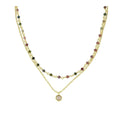 Collar Calcedonia Turmalina Oro