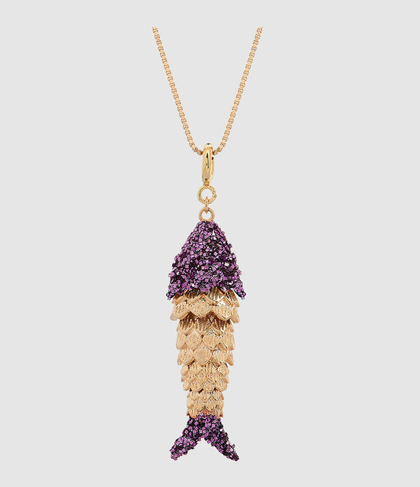 Lsonge - Pendentif Les Loulous Poisson Xl Purple - Femme