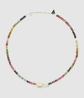 Mon Precieux Gem - Collier Puka Tourmaline Multicolore Perle Naturell - Femme