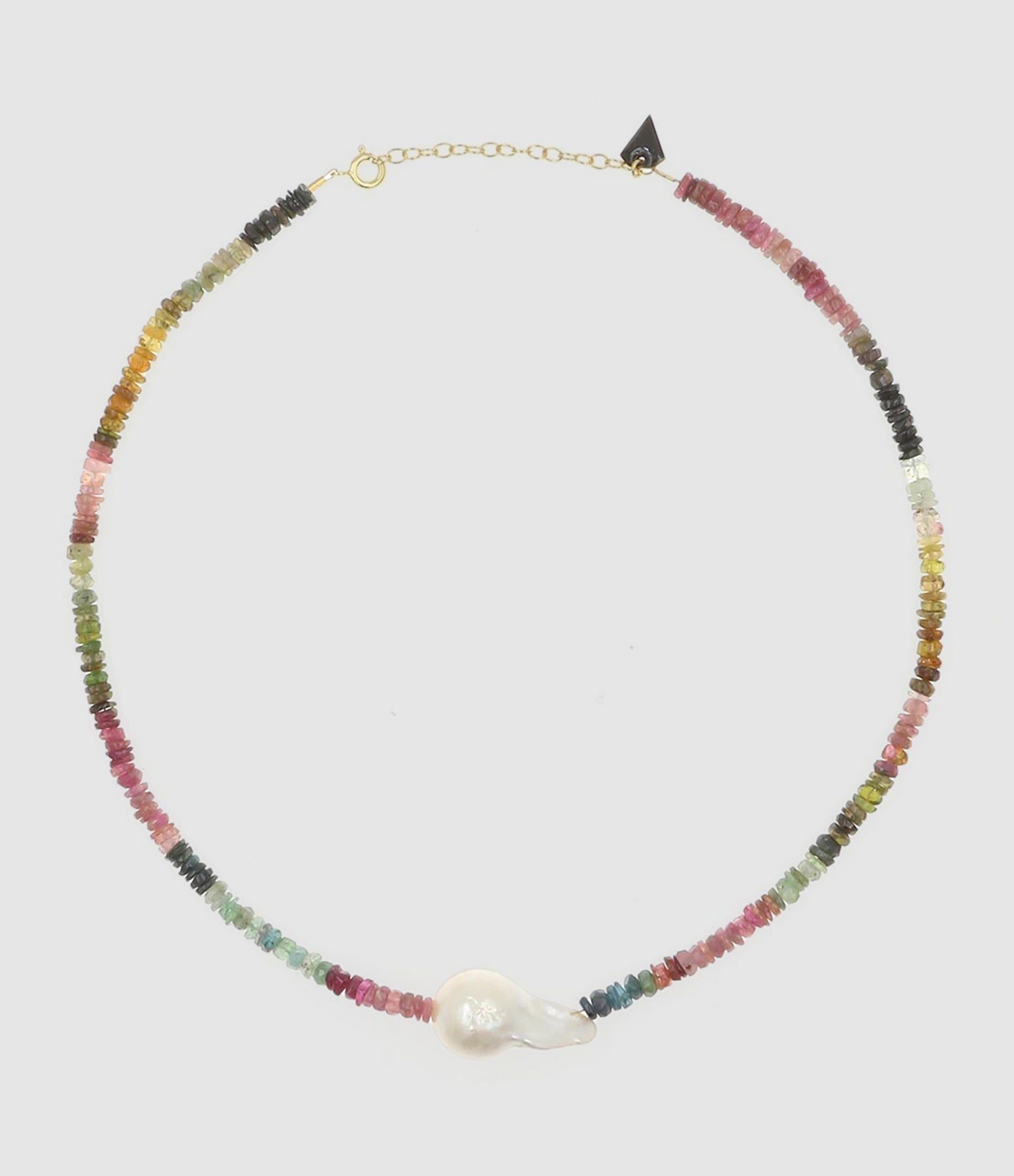 Mon Precieux Gem - Collier Puka Tourmaline Multicolore Perle Naturell - Femme