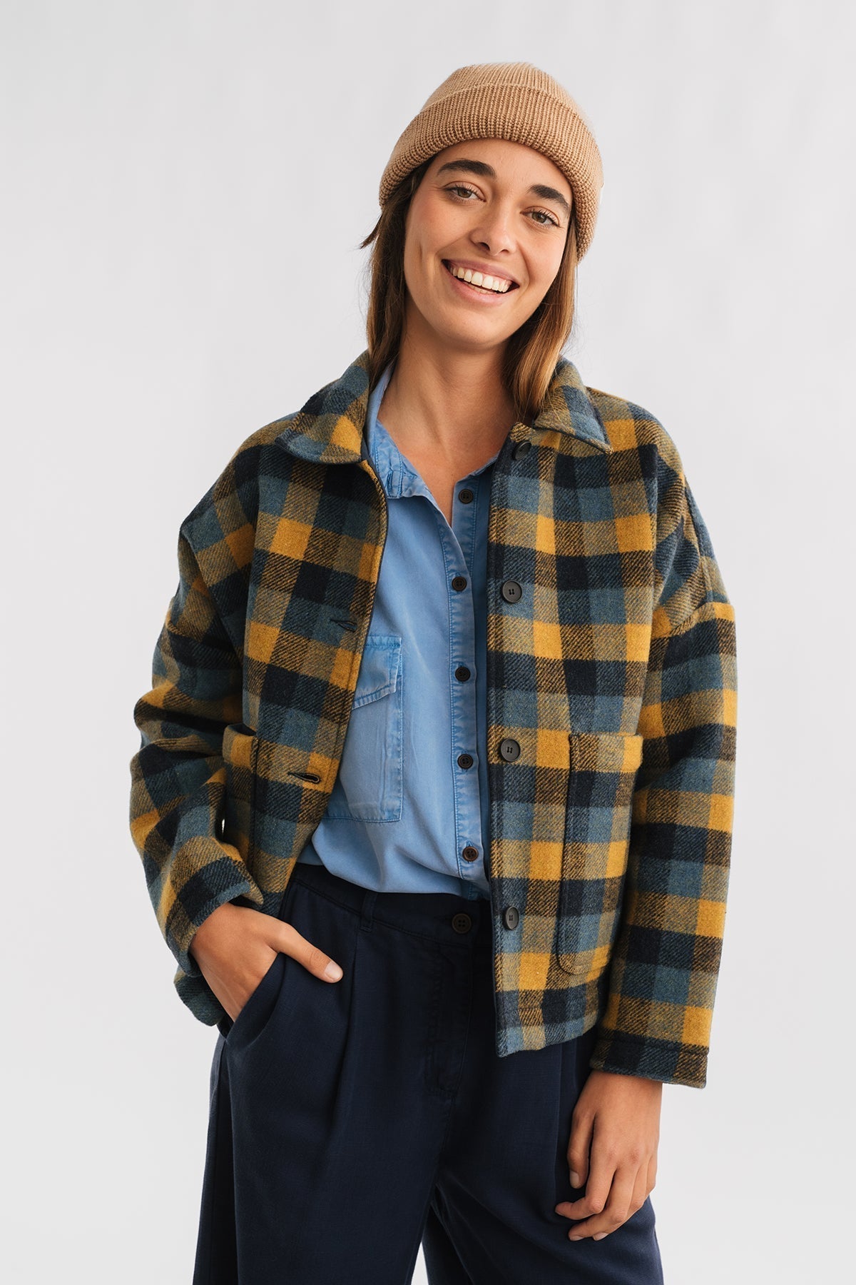 Veste Connacht - Carreaux Moutarde - Femme