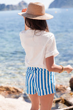 CONRAD Bleu Roi - Mini Short Rayé