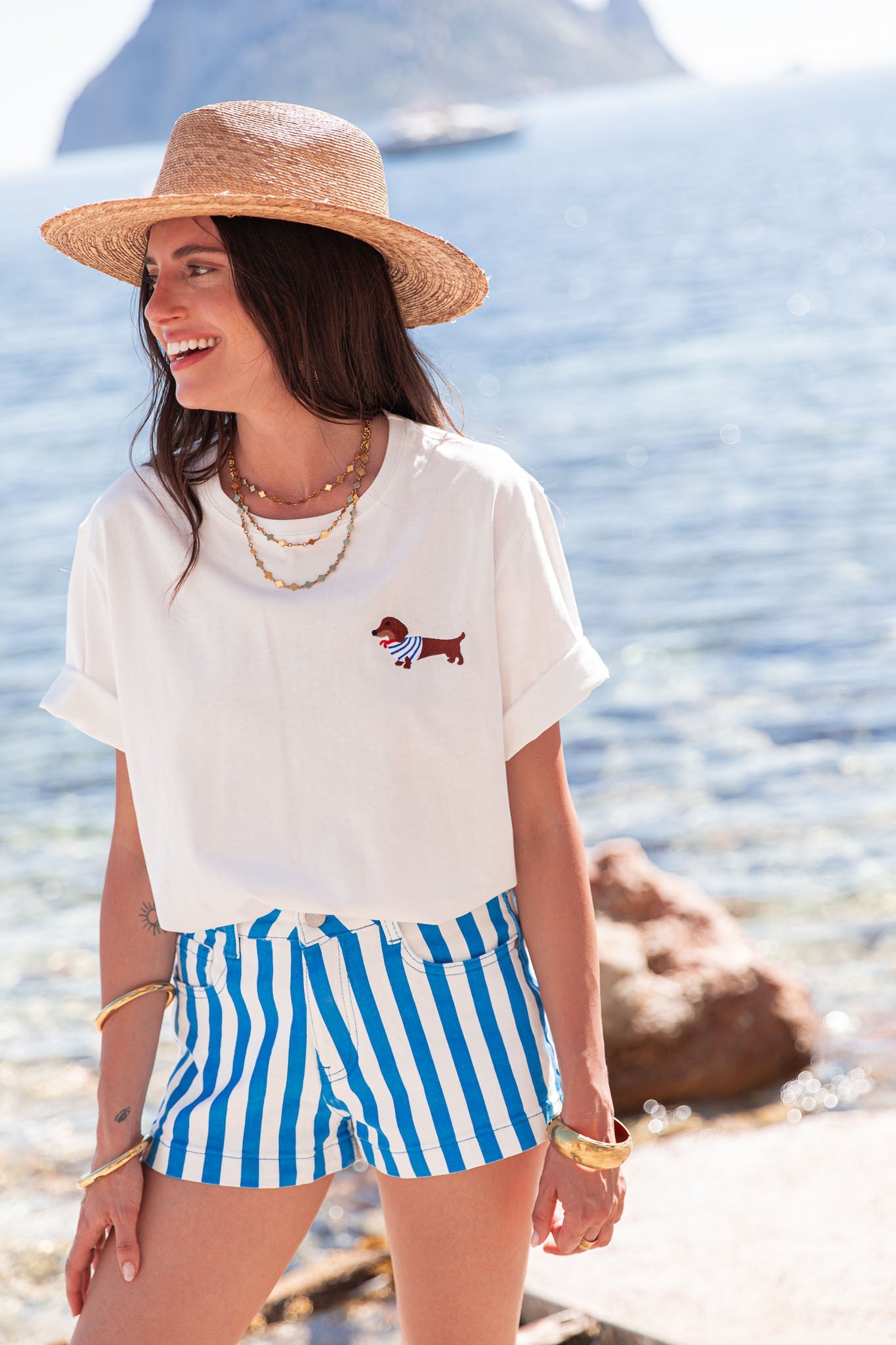 CONRAD Bleu Roi - Mini Short Rayé
