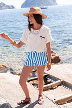 CONRAD Bleu Roi - Mini Short Rayé