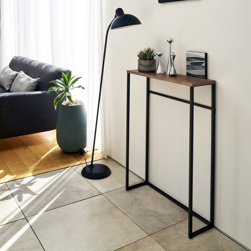 Console D'Entrée Métal Et Bois - L60 cm - Noir