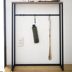 Console D'Entrée Métal Et Bois - L60 cm - Noir