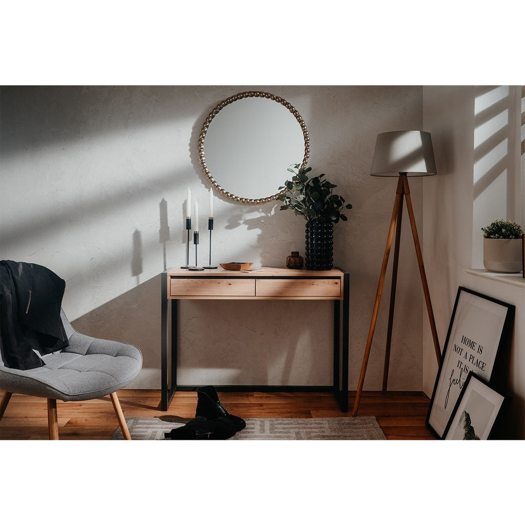 Console Industrielle 2 Tiroirs L100 cm - Denver - Décor Bois